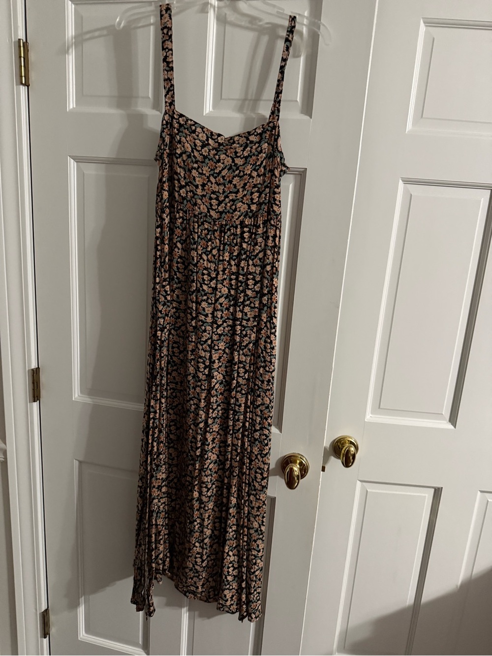 Floral women’s size l/xl natural life boho hippie Spaghetti-Strap Maxi Dress
